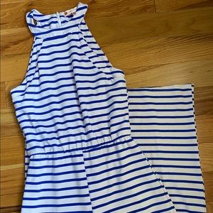 JUDE CONNALLY STRIPED HALTER JUMPSUIT